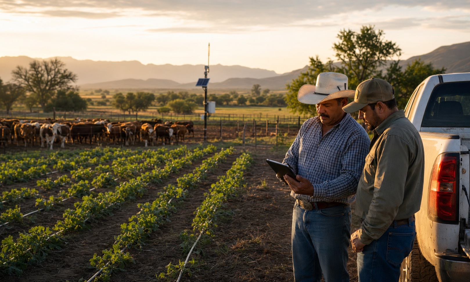 Encargados revisando alertas operativas en campo